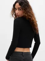 Cropped Rib T-Shirt