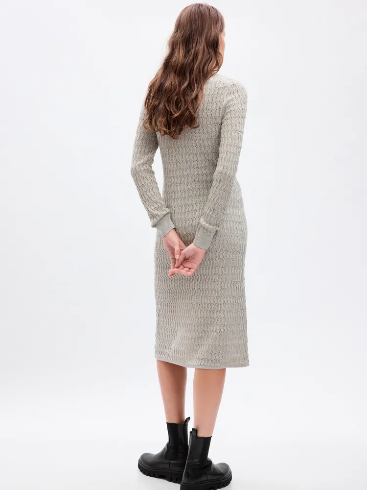 Textured Midi Sweater Dress
