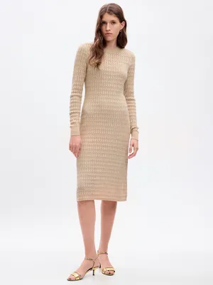 Textured Midi Sweater Dress