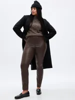 Mid Rise Vegan Leather Skinny Pants