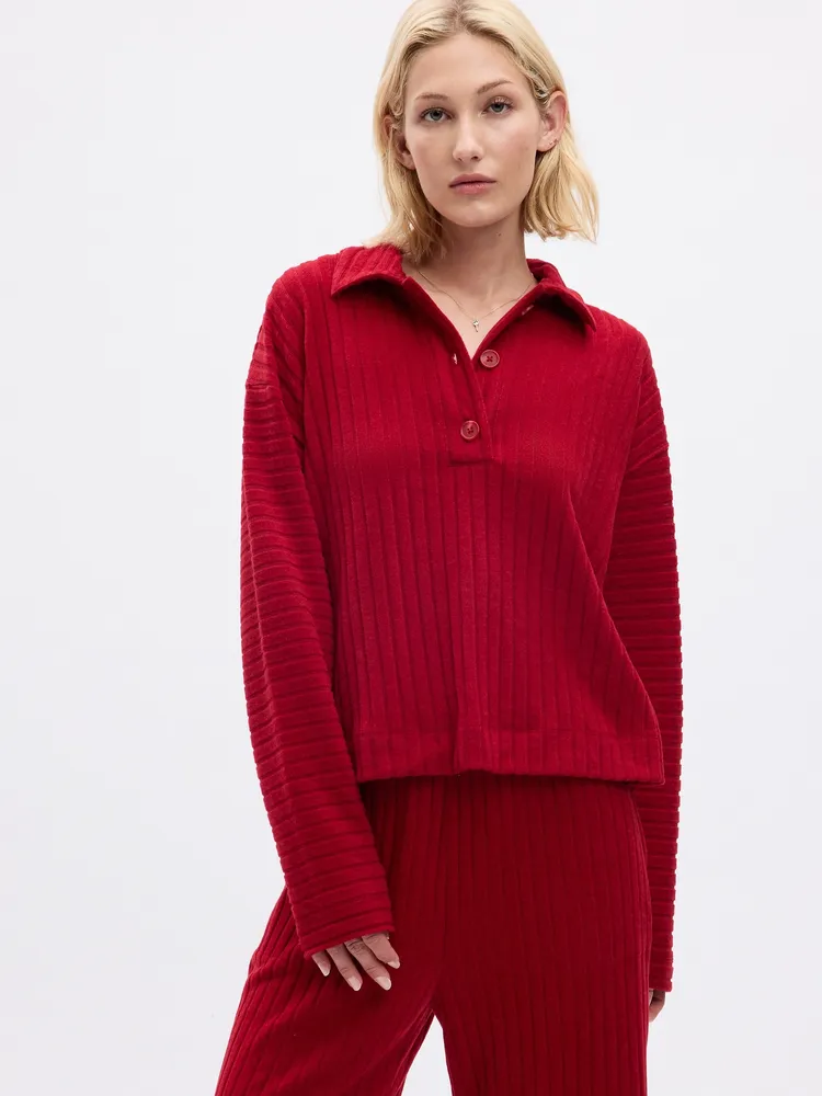 Cozy Rib Henley PJ T-Shirt