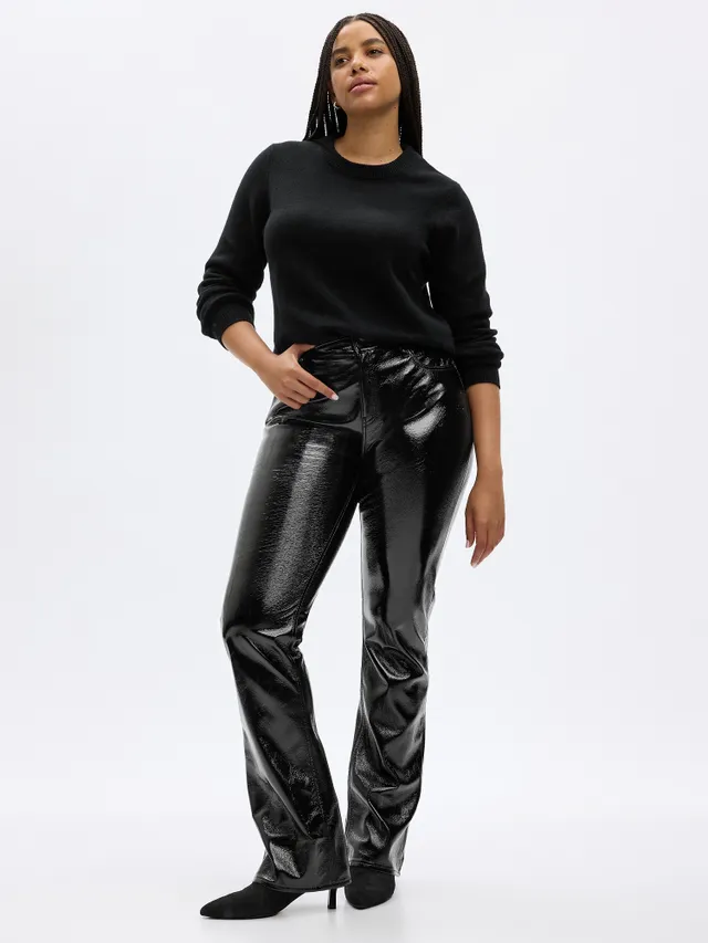 High Rise Vegan Patent Leather Vintage Slim Pants