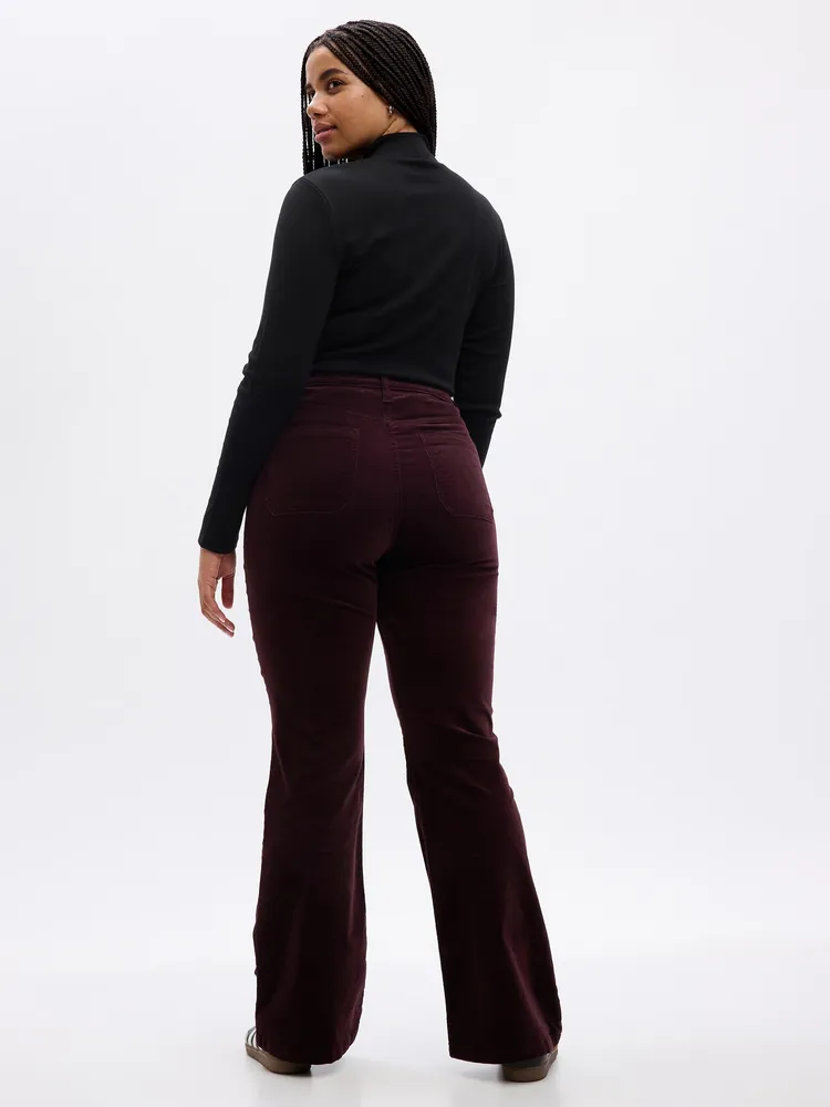 High Rise Vegan Suede '70s Flare Jeans