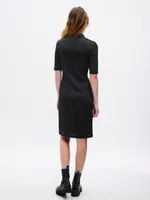 Mockneck Rib Midi Dress