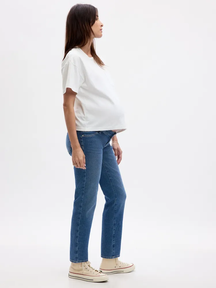 Maternity Inset Panel Girlfriend Jeans