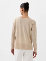 24/7 Split-Hem Linen-Blend Sweater