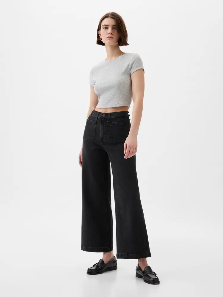 Low Rise Stride Wide-Leg Jeans with Washwell