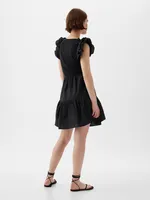 Ruffle Sleeve Tiered Mini Dress