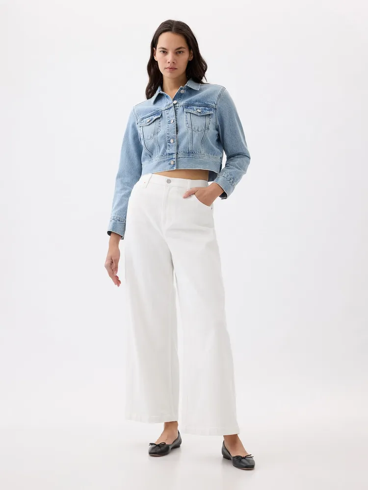 High Stride Wide-Leg Ankle Jeans