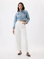 High Stride Wide-Leg Ankle Jeans