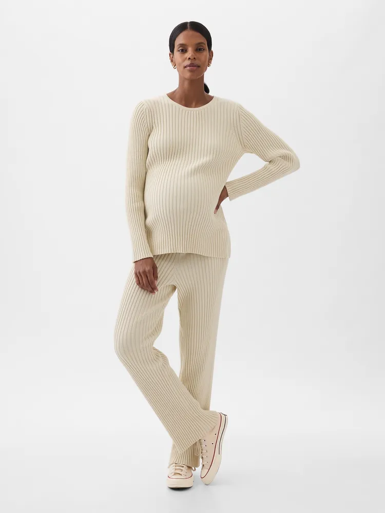 Maternity Full Panel Rib-Knit Leggings