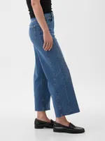 High Rise Stride Wide-Leg Ankle Jeans