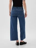 High Rise Stride Wide-Leg Ankle Jeans