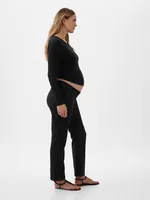 Maternity Under Belly Linen-Cotton Cargo Pants