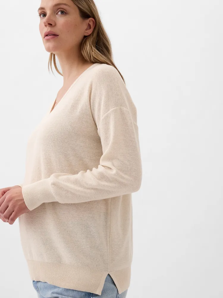 Maternity Linen-Blend Sweater