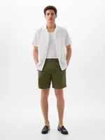 8" Linen-Cotton Shorts