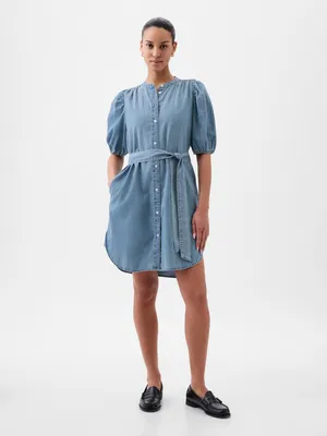 Gap Factory Tiered Denim Shirtdress with Washwell - ShopStyle Day Dresses