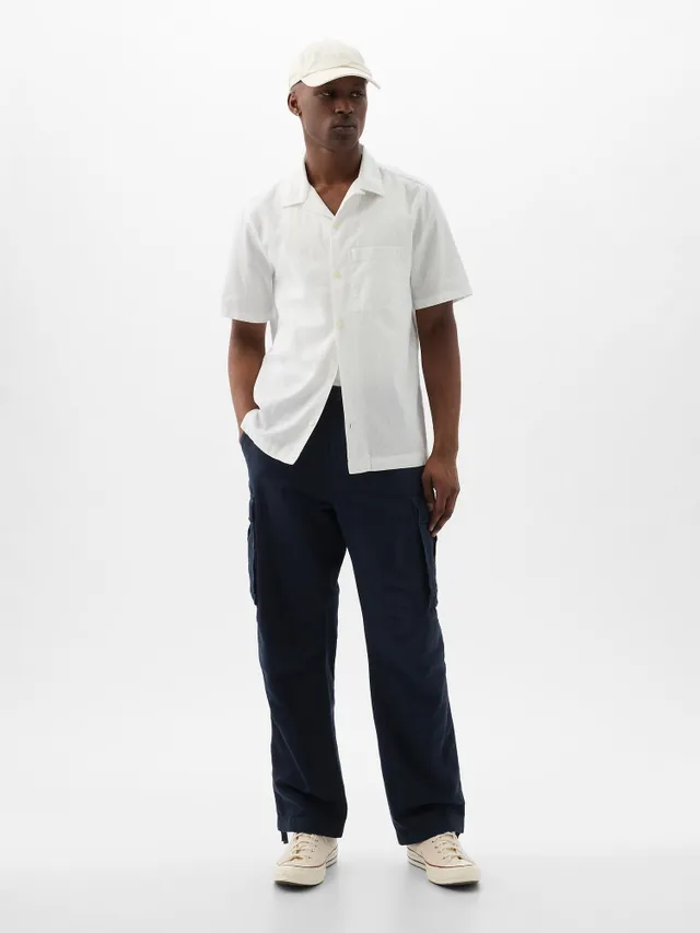 Maternity Under Belly Linen-Cotton Cargo Pants