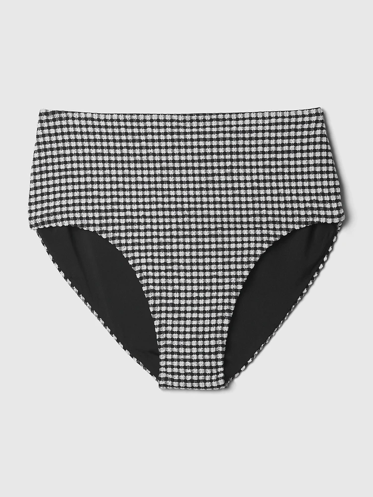 High Rise Gingham Bikini Bottom