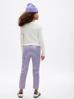 Kids Mid Rise Metallic Coated Denim Girlfriend Jeans