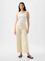 High Stride Wide-Leg Ankle Khakis