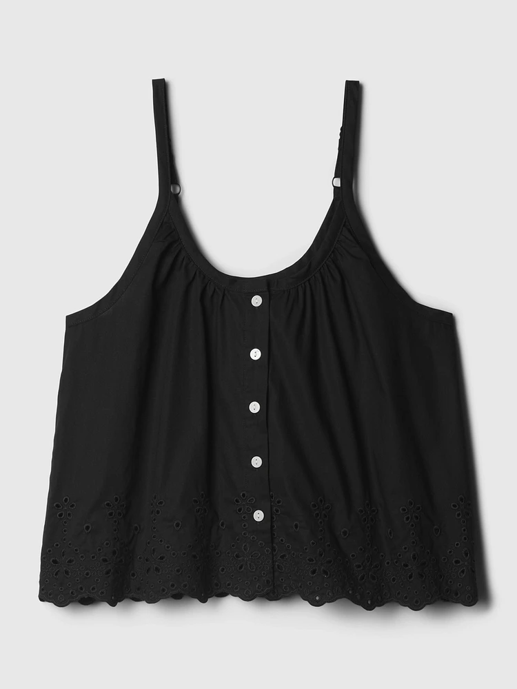 Eyelet Poplin PJ Tank Top