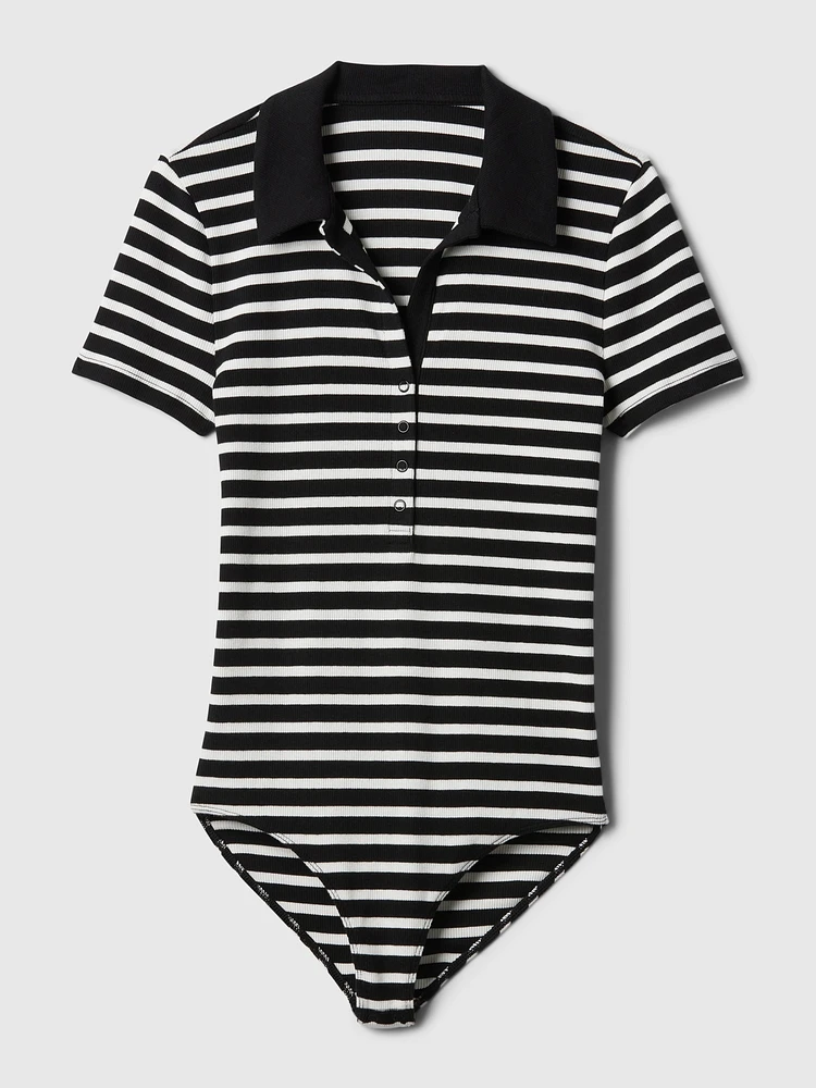 Modern Rib Polo Shirt Bodysuit