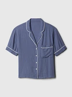 Linen-Blend PJ Shirt