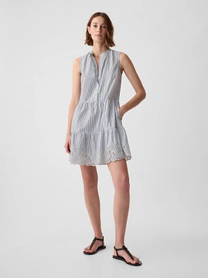 Eyelet Mini Shirtdress