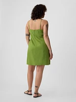 Linen-Blend Mini Dress