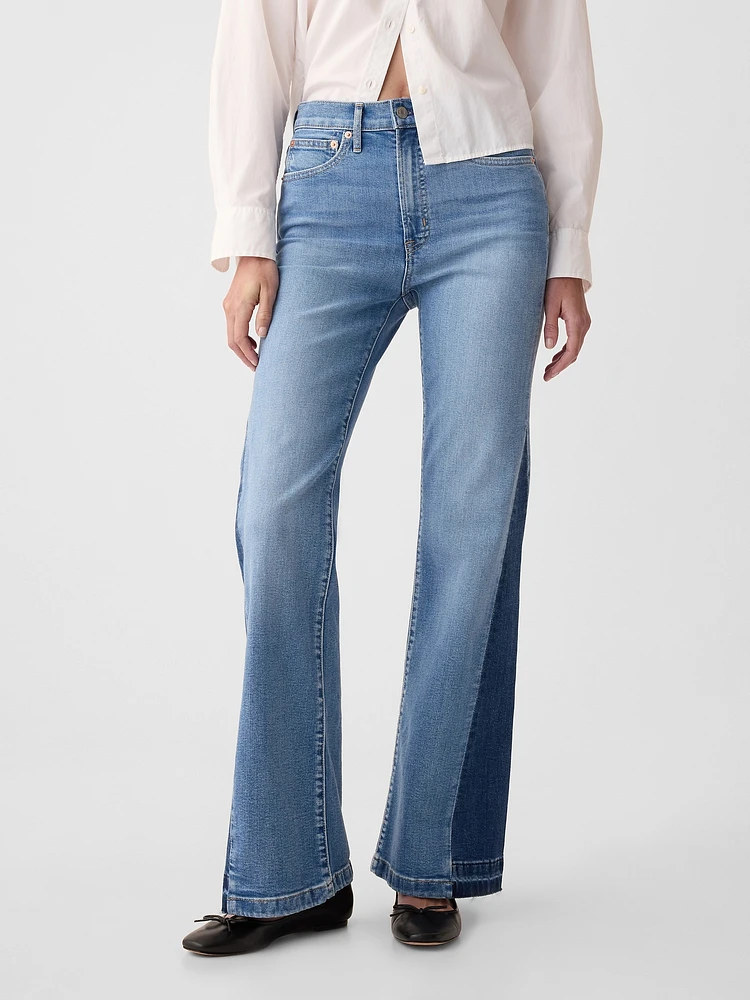 High Rise Patched '70s Flare Jeans