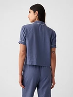 Linen-Blend PJ Shirt