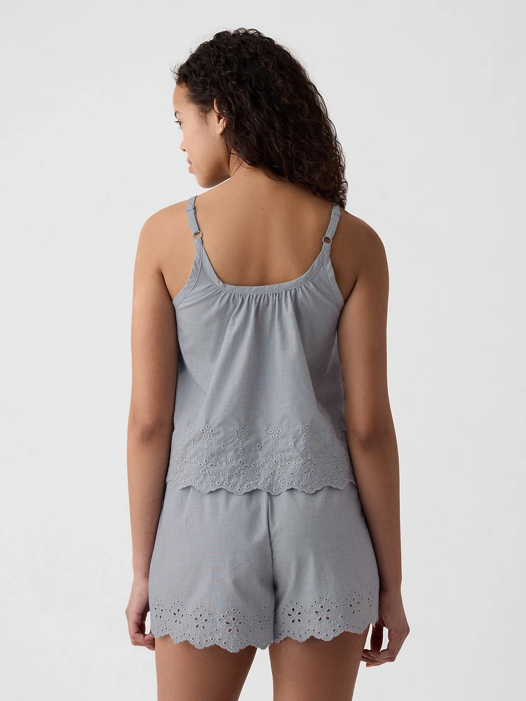 Eyelet Poplin PJ Tank Top