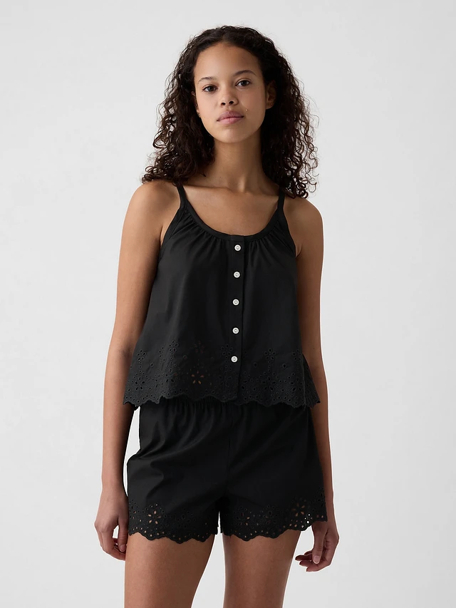 Eyelet Poplin PJ Tank Top