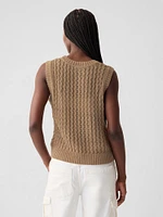 Linen-Cotton Textured Knit Tank Top