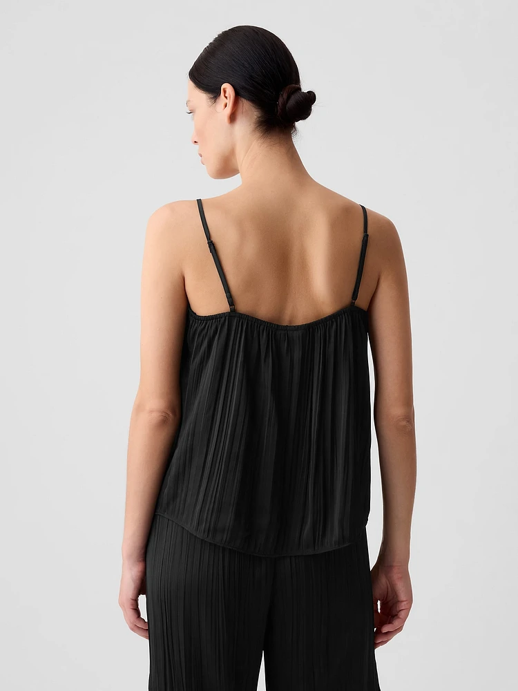 Pleated Satin Cami