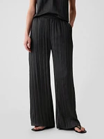 Crinkle Texture Satin Pants