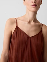 Pleated Satin Cami