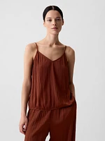 Pleated Satin Cami