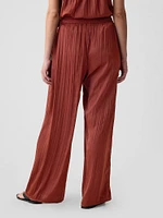 Crinkle Texture Satin Pants