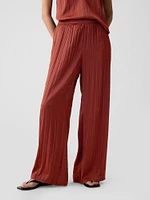 Crinkle Texture Satin Pants