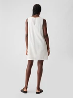 Linen-Blend Shift Mini Dress