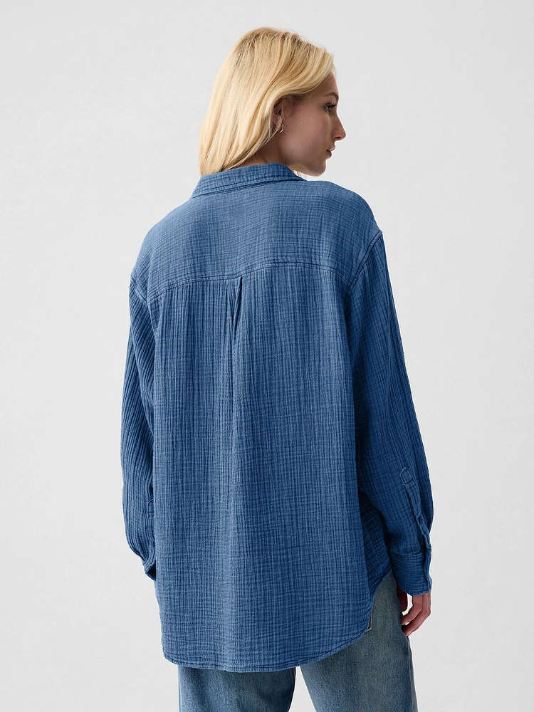 Crinkle Gauze Big Shirt