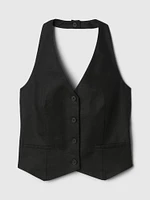 Linen-Cotton Halter Vest