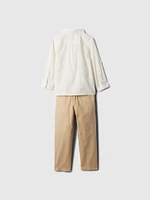 babyLinen-Cotton Two-Piece Outfit Set