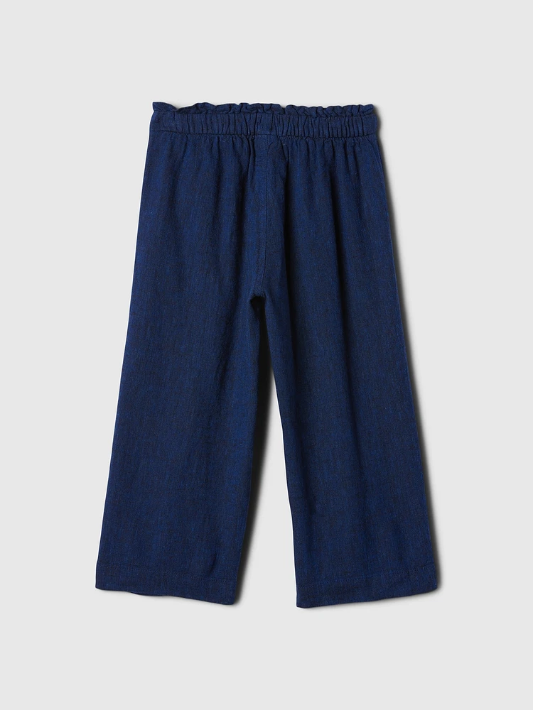 babyLinen-Blend Pull-On Pants