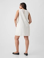 Linen-Blend Shift Mini Dress