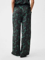 Crinkle Texture Satin Pants