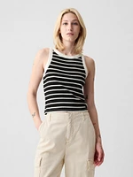 Modern Rib Cropped Halter Top