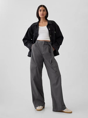 High Rise Cargo Baggy Trousers